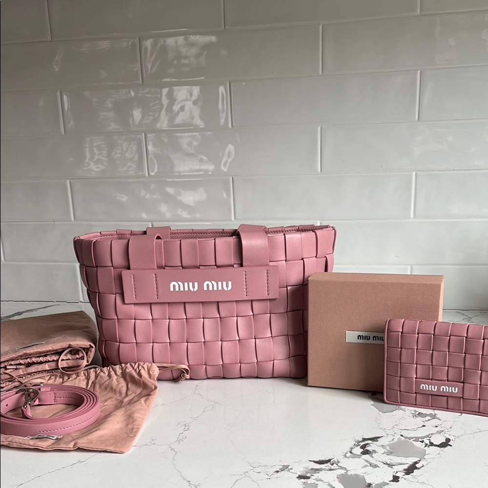 Miu Miu Pink Woven Women's Bag